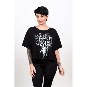 Image of Alice Cooper Spider Splatter Glow Ink Womens Large T-Shirt - Black