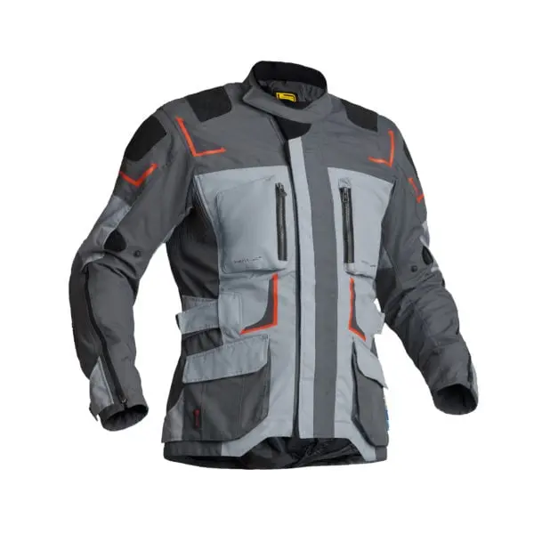 Image of Lindstrands Myrvik Textile Jacket Light Gray Black Orange Size 62