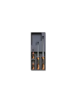 image of Beta Tools T204 4pc Phillips PH Screwdriver Set in Hard Tray for Roller Cabs