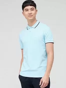 Image of BOSS Paul Curved Polo Shirt - Light Blue, Size 2XL, Men