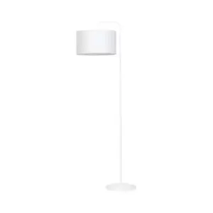 Image of Emibig Trapo White Floor Lamp with Shade with White Fabric Shades, 1x E27