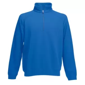 image of Fruit Of The Loom Mens Premium 70/30 Zip Neck Sweatshirt (XL) (Royal Blue)