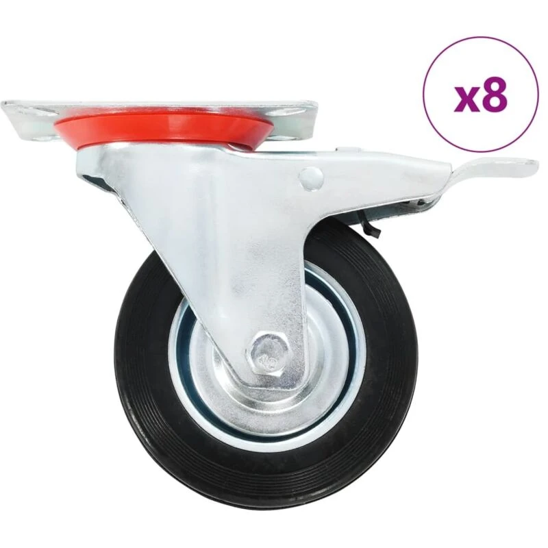 Image of VIDAXL 8 pcs Swivel Casters 100 mm Vidaxl 8719883717531