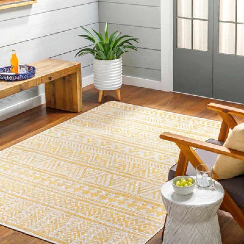 Image of Livabliss In- & Outdoor Global Saffron Diksha Area Rug 200 X 275cm - Easy To Clean, Perfect For Patio, Balcony, Kitchen Or Dining Room