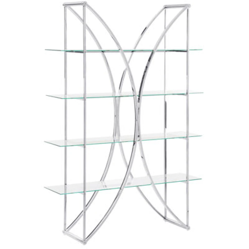 Image of Beliani 4 Tier Shelving Unit Hollow Metal 175cm Silver