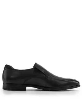 Image of Start-rite College Boys Smooth Leather Smart Slip On School Shoes - Black Leather, Size 5 Older