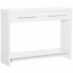 image of HOMCOM Console Table With Bottom Shelf And Storage Drawers White