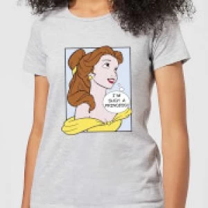 Disney Beauty And The Beast Princess Pop Art Belle Womens T-Shirt - Grey - S