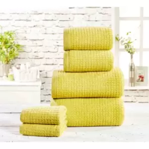 image of Rapport Home Furnishings Waffle Towel Bale 100% Cotton - 6 Piece - Jive