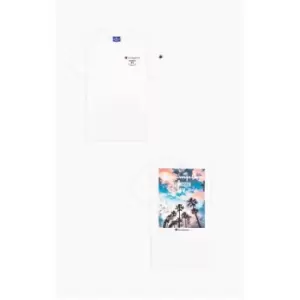 Image of Champion Champion Back Print T-Shirt Junior Boys - White