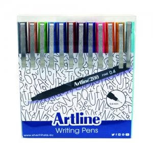 image of Artline EK200 Writing Pen Fashion Shades Assorted Pack of 12 EK200W12