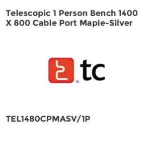 Image of TC Group Telescopic 1 Person Bench 1400 x 800 Cable Port Maple-Silver