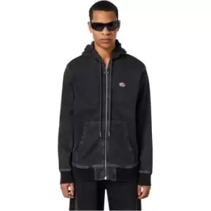 Diesel Washed Zip Hoodie - Black