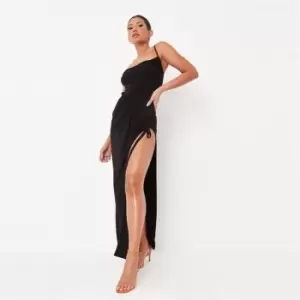 Missguided Front Maxi Dress Slinky - Black