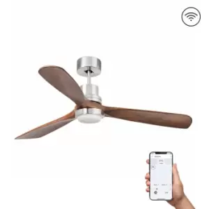 Faro Lantau Large LED Matt Nickel Ceiling Fan dc Smart 15W 3000K, 6 Speed