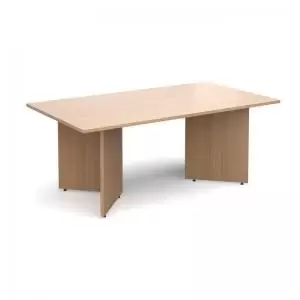 image of Arrow head leg rectangular boardroom table 1800mm x 1000mm - beech