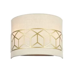 Image of Messina Flush Wall Lamp Gold, 2 Light, E14