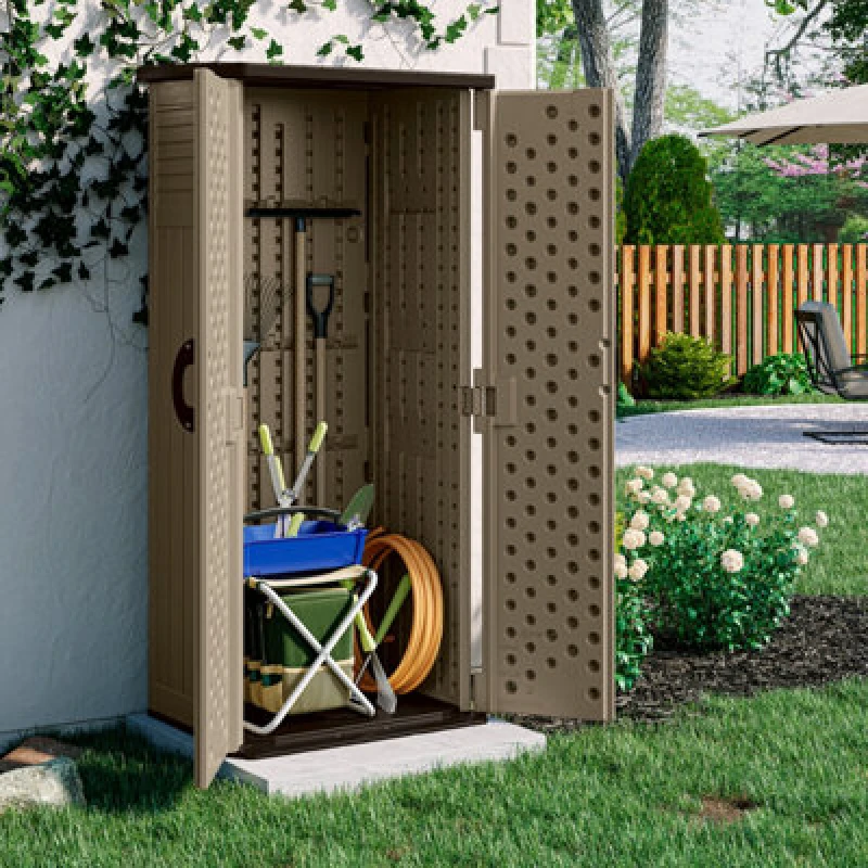 Image of Suncast Aston Storage Cabinet - Sand, Brown BMS2000