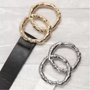 Image of I Saw It First Two Pack Hammered Double Circle Belt - Black