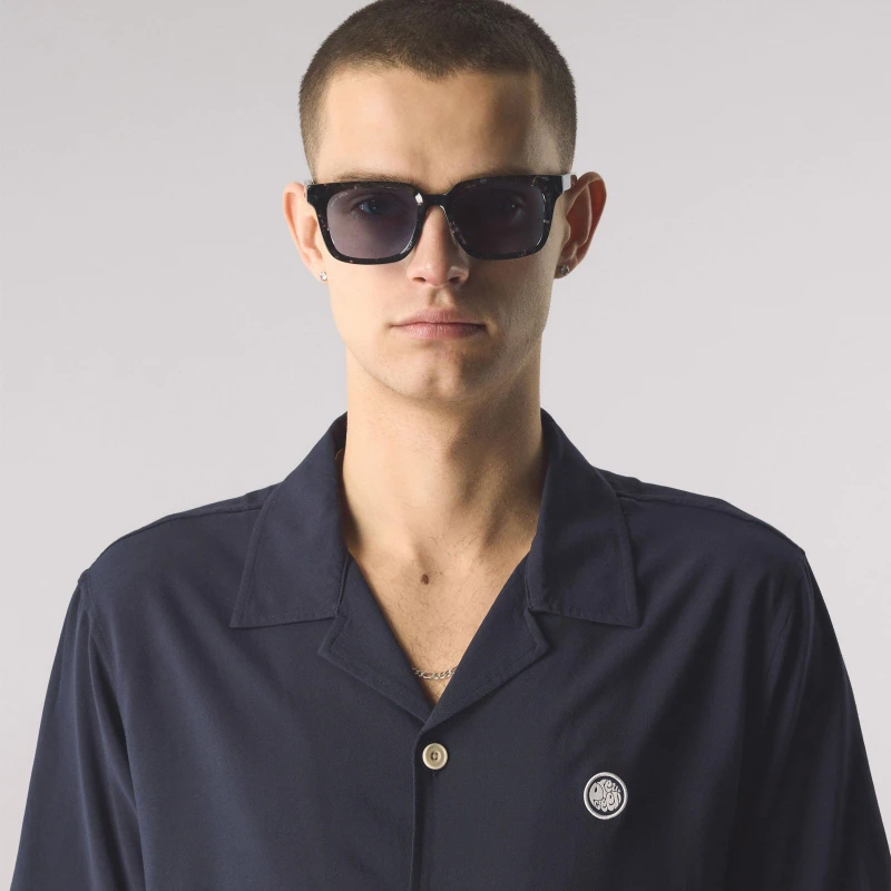 Image of Pretty Green Mens Acetate Wayfarer Sunglasses Black male One Size