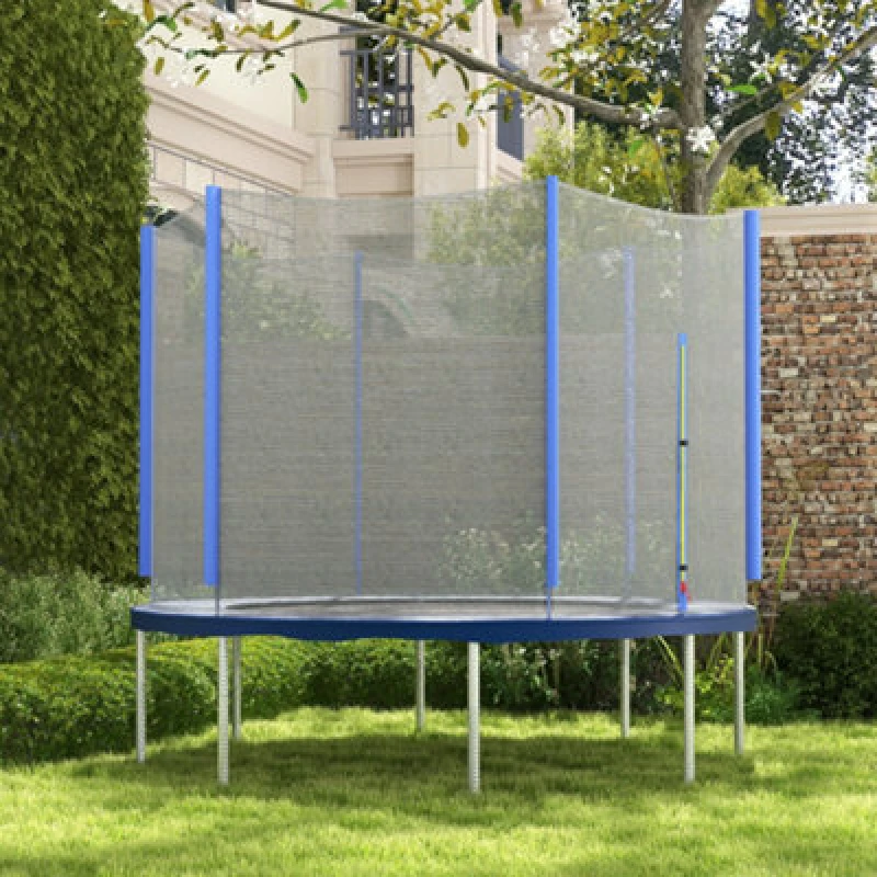 Image of SPORTNOW 10ft Trampoline Net Replacement Safety Net with Zipped Door, Blue Blue