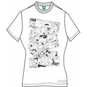 Moomins Moomin Falls In Love? Comic Strip Ladies white T