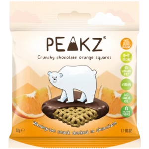 Image of Peakz Crunchy Chocolate Orange Squares 32g