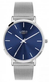 image of Limit Mens Stainless Steel Mesh Blue Dial 6310.37 Watch