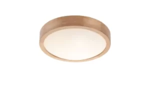 Simple Flush Ceiling Light Oak, 1x E27