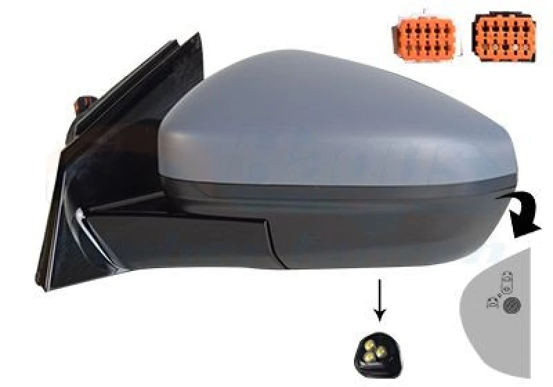 Image of VAN WEZEL Wing mirror VAN WEZEL 3729827