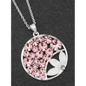Image of Boho Chic Silver Plated Floral Round Necklace