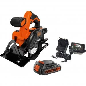 image of Black and Decker BDCCS18 18v Cordless Circular Saw 140mm 1 x 1.5ah Li-ion Charger No Case