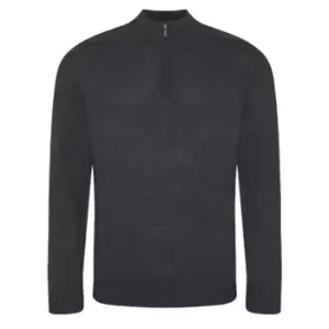 image of Ecologie Mens Wakhan Zip Neck Sweater (M) (Charcoal)