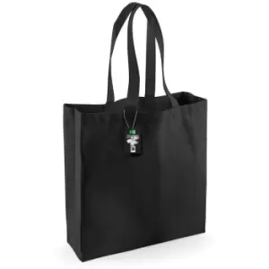 image of Westford Mill Cotton Classic Shopper Bag (21 Litres) (One Size) (Black) - Black