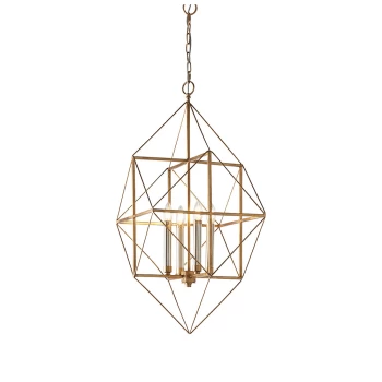 image of Pescara 4 Light Ceiling Pendant Antique Gold & Silver Leaf