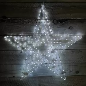 image of Snowtime - 80cm Ice White 230 LED Star Silhouette Indoor/Outdoor Christmas Decoration With Chasing Lights