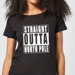 Image of Straight Outta North Pole Womens T-Shirt - Black - 3XL - Black