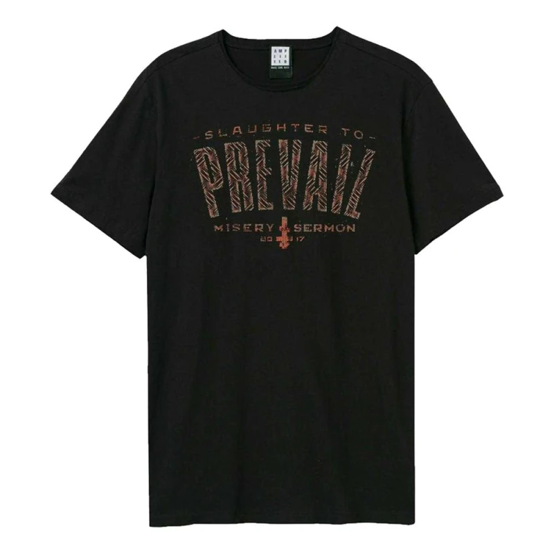 Image of Amplified Mens Animal Print Slaughter To Prevail Logo T-Shirt in Black Size: XS Black Male XS