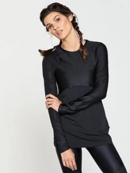 Image of Nike Training Metallic Sheen Long Sleeve Top Black Size L Women