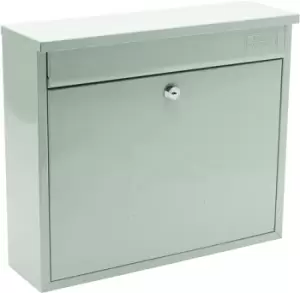 Image of Sterling Elegance Galvanised Steel Wall Mounted Postbox, Chartwell Green