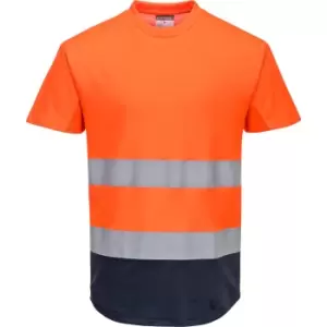 Image of Portwest C395 Hi Vis Tone Mesh T-Shirt Orange / Navy 2XL