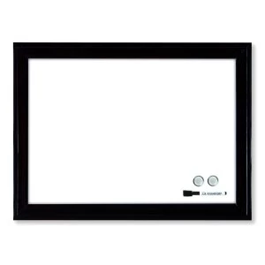 image of Nobo 1903785 Magnetic Dry Erase Whiteboard Black plastic Frame 430 x 5