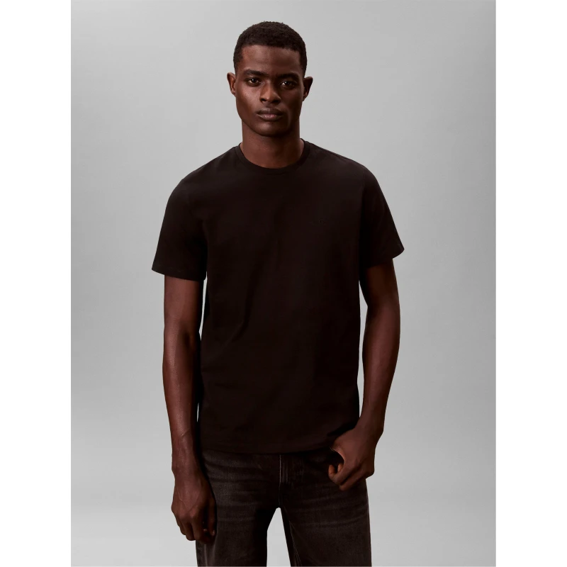 Image of Calvin Klein Jeans Mens Short Sleeve Crew Neck T-Shirt Black male XL