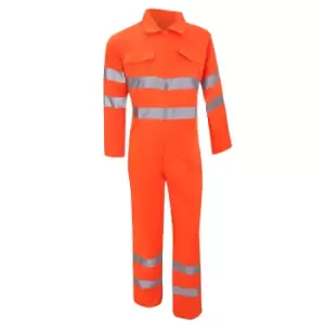 image of Yoko Hi-Vis Polycotton Coverall / Mens Workwear (3XL) (Hi Vis Orange)