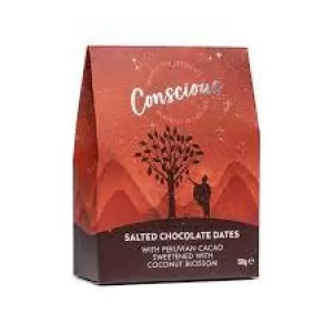 image of Conscious Chocolate Salted Chocolate Dates 50g