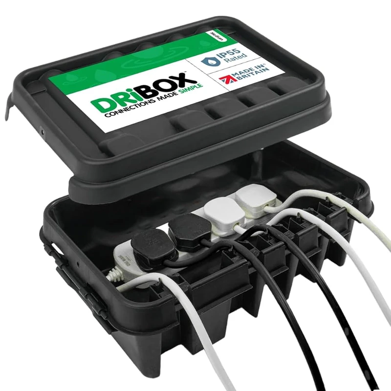 Image of 2 Pack of Medium DriBox Dri Box (285 II) Outdoor Waterproof Plug / Socket Cover Box Black