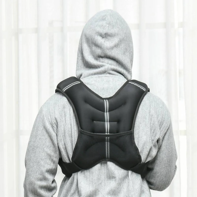 Image of HOMCOM 8KG Weighted Vest with Adjustable Straps, Pocket, Reflective Strips in Black Unisex