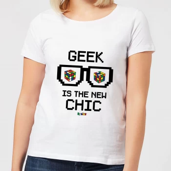 Image of Geek Cube Is The New Chic Womens T-Shirt - White - L