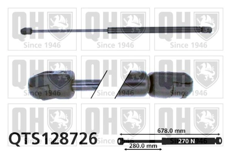 Image of QUINTON HAZELL Bonnet strut QUINTON HAZELL QTS128726