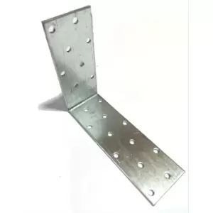 Image of Strong Metal Strap Anchor Corner Brackets Galvanised - Size 120x95x40x2mm - Pack of 30